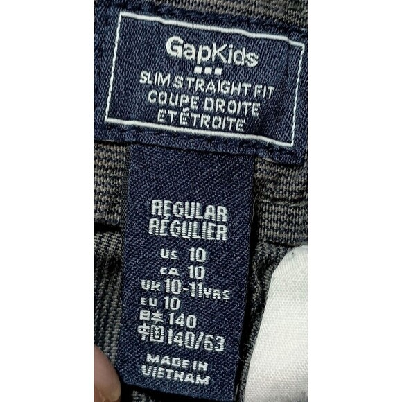 Gap Kids Girls Grey Stripe Khaki Pants Slim Straight Regular Fit MCM Kidcore - Picture 8 of 15